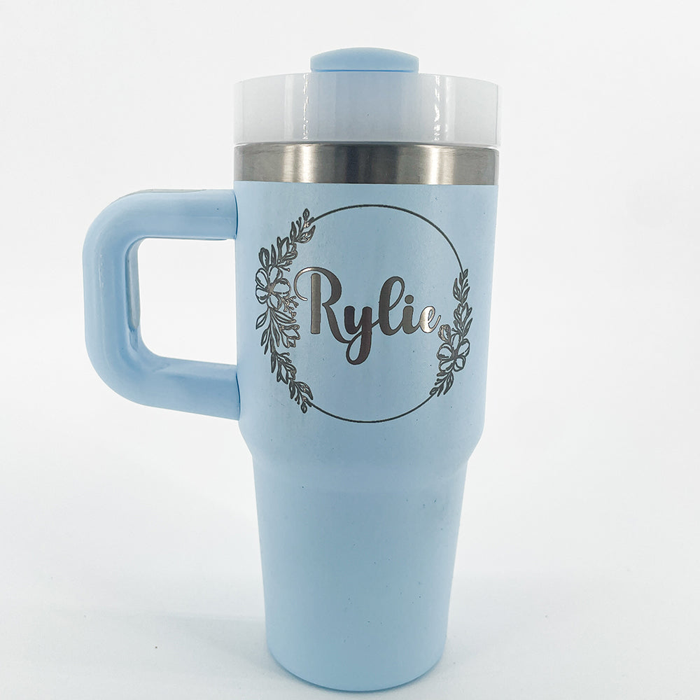 14 oz Light Blue Insulated Tumbler with Handle