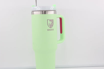 40oz Insulated Tumbler with Handle - Green & Pink