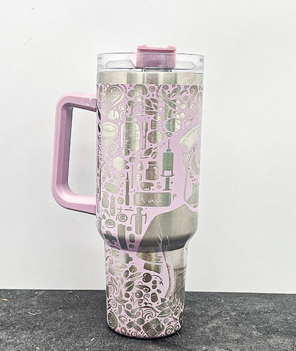 40oz Insulated Tumbler with Handle, Leak-Proof - Lavender