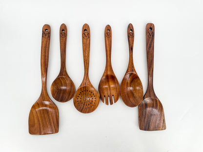 Engraved Acai Wood Cooking Utensils