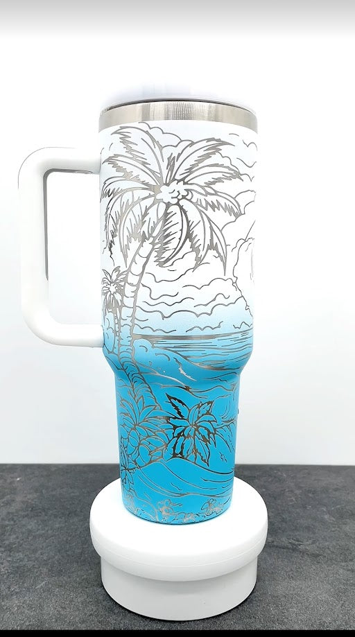 40oz Insulated Tumbler with Handle, Leak-Proof - Ombre