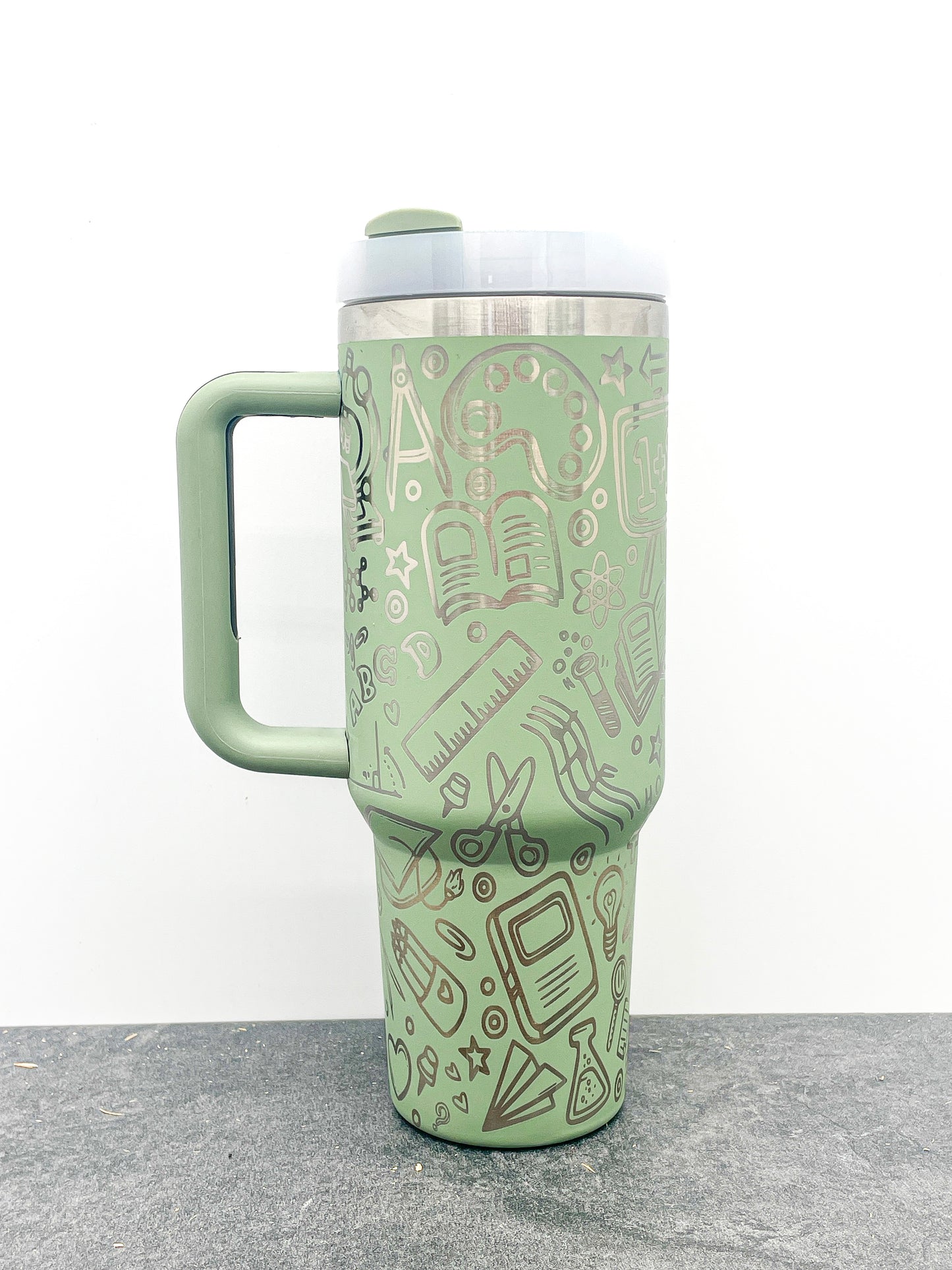 40oz Insulated Tumbler with Handle - Sage Green