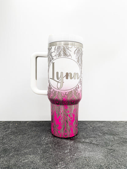 40oz Insulated Tumbler with Handle, Leak-Proof - Ombre