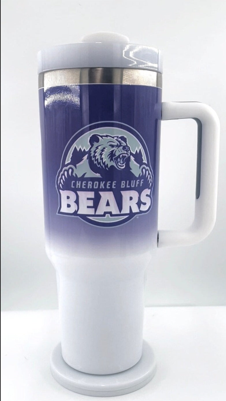 40oz Insulated Tumbler with Handle, Leak-Proof - Sublimated